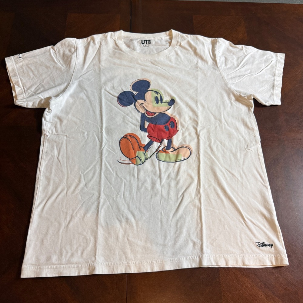 Uniqlo UT Andy Warhol Disney Mickey Mouse White Graphic T-Shirt XL 341-411149